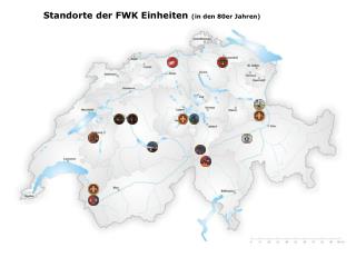 Standorte der FWK Einheiten (in den 80er Jahren)