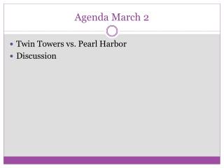 Agenda March 2