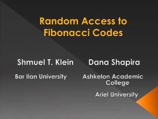 Random Access to Fibonacci Codes