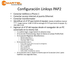 Configuración Linksys PAP2