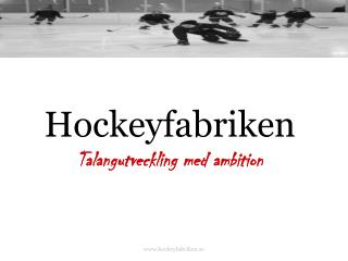 Hockeyfabriken Talangutveckling med ambition