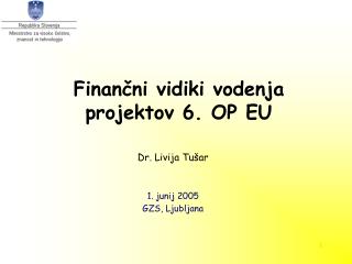 Finančni vidiki vodenja projektov 6. OP EU