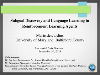 Subgoal Discovery and Language Learning in Reinforcement Learning Agents