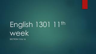 English 1301 11 th week