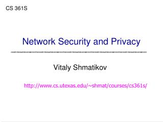 Network Security and Privacy