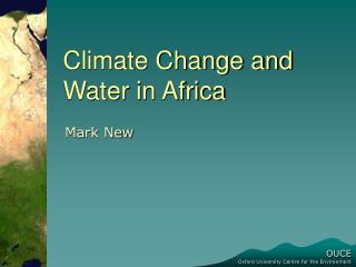 Climate Change and Water in Africa