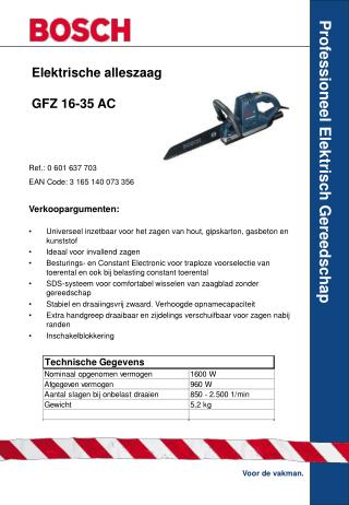 Elektrische alleszaag GFZ 16-35 AC