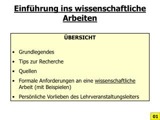 ÜBERSICHT Grundlegendes Tips zur Recherche Quellen