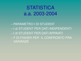 STATISTICA a.a. 2003-2004