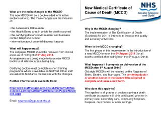 New Medical Certificate of Cause of Death (MCCD)