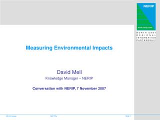 Measuring Environmental Impacts