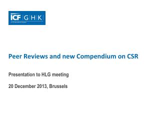 Peer Reviews and new Compendium on CSR