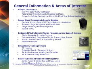 General Information & Areas of Interest