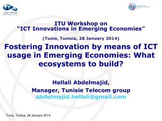 Fostering Innovation by means of ICT usage in Emerging Economies: What ecosystems to build?