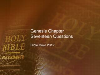 Genesis Chapter Seventeen Questions