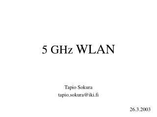 5 GHz WLAN