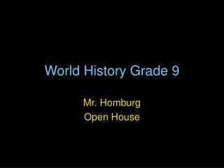 World History Grade 9