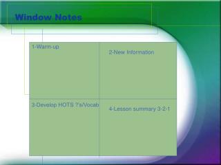 Window Notes