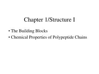 Chapter 1/Structure I