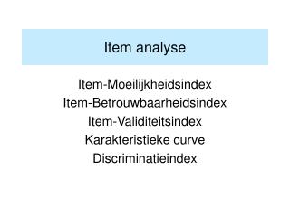 Item analyse