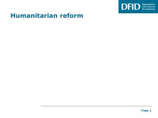 Humanitarian reform