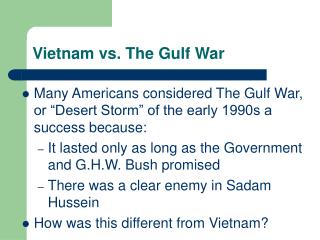 Vietnam vs. The Gulf War