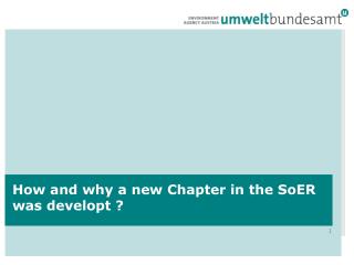 How and why a new Chapter in the SoER was developt ?