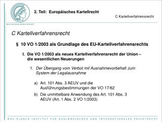 § 10 VO 1/2003 als Grundlage des EU-Kartellverfahrensrechts