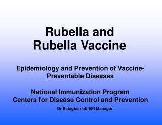 Rubella and Rubella Vaccine