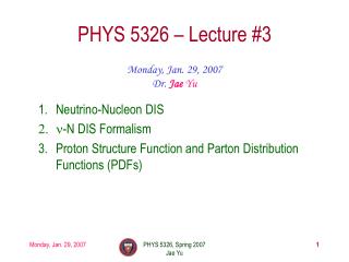 PHYS 5326 – Lecture #3