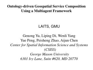 Ontology-driven Geospatial Service Composition Using a Multiagent Framework