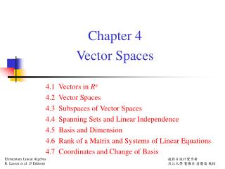 Chapter 4 Vector Spaces