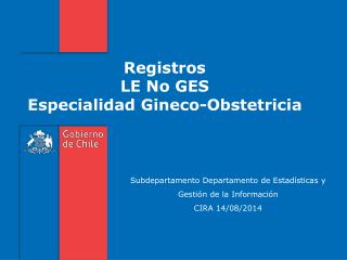 Registros LE No GES Especialidad Gineco-Obstetricia