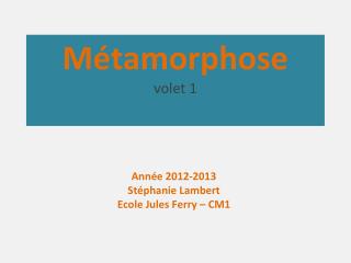 Métamorphose volet 1