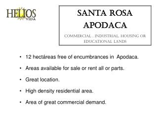 santa rosa apodaca commercial , industrial, housing or educational lands