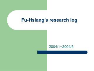 Fu-Hsiang’s research log