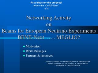 Networking Activity on Beams for European Neutrino Experiments BENE-Next ….. MEGLIO?