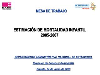 ESTIMACIÓN DE MORTALIDAD INFANTIL 2005-2007