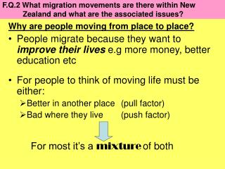 F.Q.2 What migration movements are there within New Zealand and what are the associated issues?