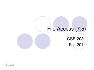 File Access (7.5)
