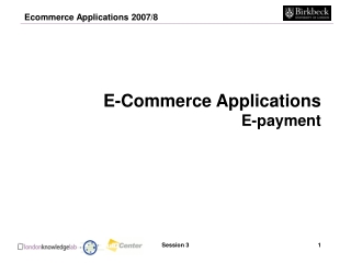 E-Commerce Applications E-payment