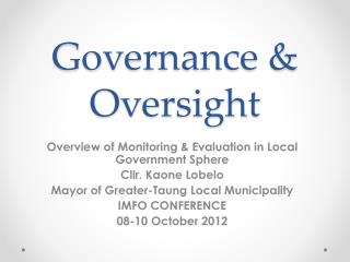 Governance &amp; Oversight