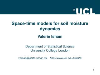 Space-time models for soil moisture dynamics