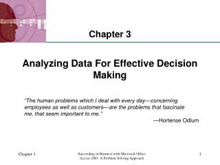 Analyzing Data For Effective Decision Making