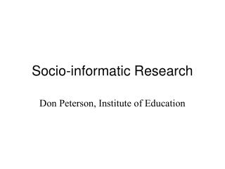 Socio-informatic Research