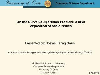 On the Curve Equipartition Problem: a brief exposition of basic issues