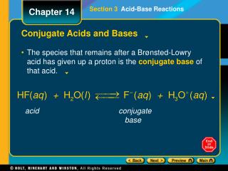 Conjugate Acids and Bases