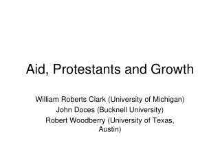 Aid, Protestants and Growth