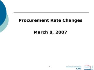 Procurement Rate Changes March 8, 2007