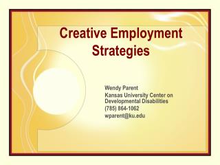 Creative Employment Strategies